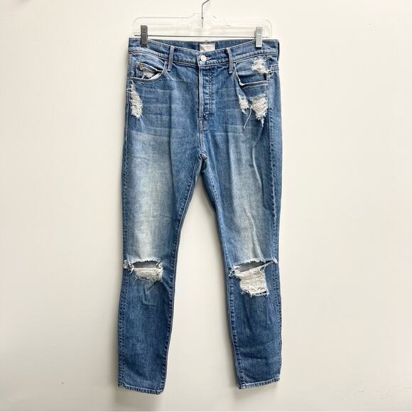 MOTHER Candice The Stunner Hijacking The Runway Distressed Jeans Light Wash 27 - Picture 2 of 10
